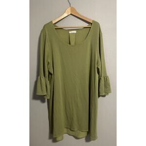 Bryn Walker Womens Phryne Shift Dress Size XL Green Lagenlook Minimalist Boho